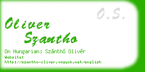 oliver szantho business card
