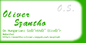 oliver szantho business card